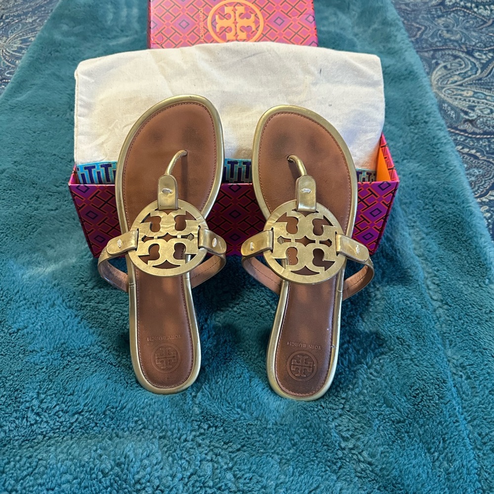 Gold Tory Burch Miller Sandal